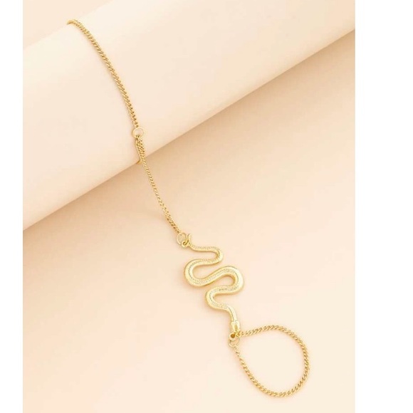 Gold Snake Bracelet and Ring - Picture 3 of 4